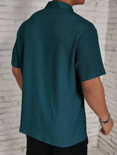 Marco Marino™ Herren Unifarben Button-Up Hemd für Freizeitkleidung in allen Jahreszeiten.