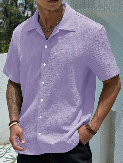 Marco Marino™ Herren Unifarben Button-Up Hemd für Freizeitkleidung in allen Jahreszeiten.
