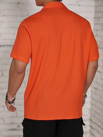 Marco Marino™ Herren Unifarben Button-Up Hemd für Freizeitkleidung in allen Jahreszeiten.