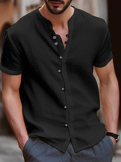 Herrenhemden Kurzarm Leinen Hemd von Davinci für stylische Sommerlooks