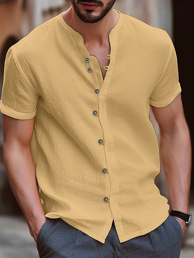 Herrenhemden Kurzarm Leinen Hemd von Davinci für stylische Sommerlooks