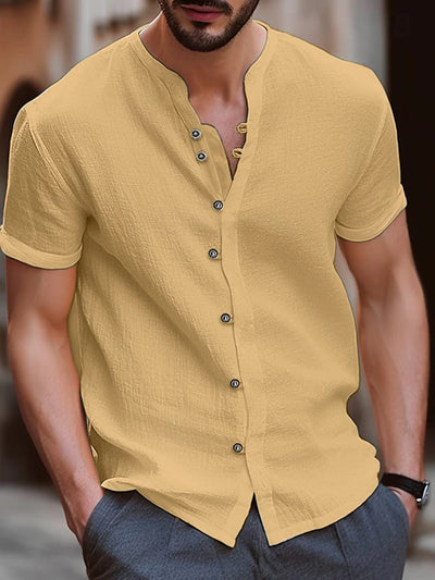 Herrenhemden Kurzarm Leinen Hemd von Davinci für stylische Sommerlooks