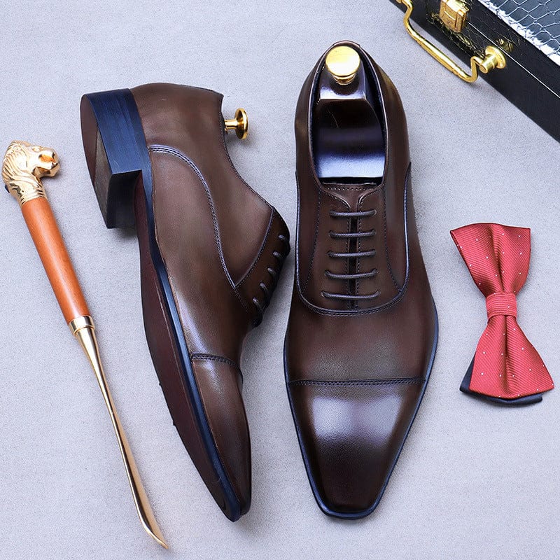 Elegante Herren Leder Schuhe von Marco Marino™ aus hochwertigem Leder mit stabiler Sohle