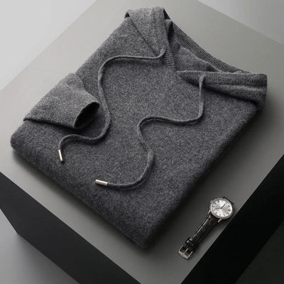 Herren Kapuzenpullover aus Kaschmir, weich, luxuriös, perfekt für Freizeit und Komfort.