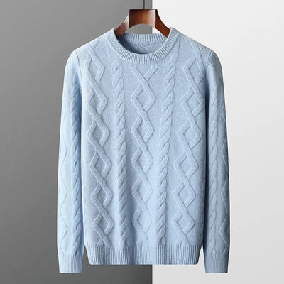 Herren Kaschmirpullover mit Textur, warm, elegant und hochwertig verarbeitet.