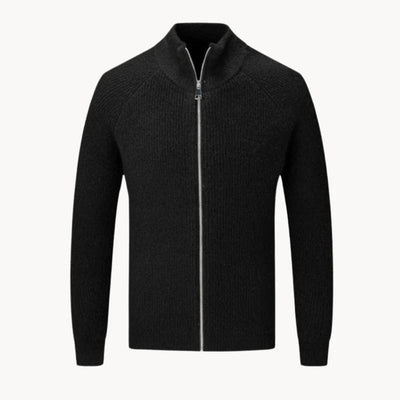 Eleganter Kaschmirpullover für Herren mit Reißverschluss, stilvoll und bequem.