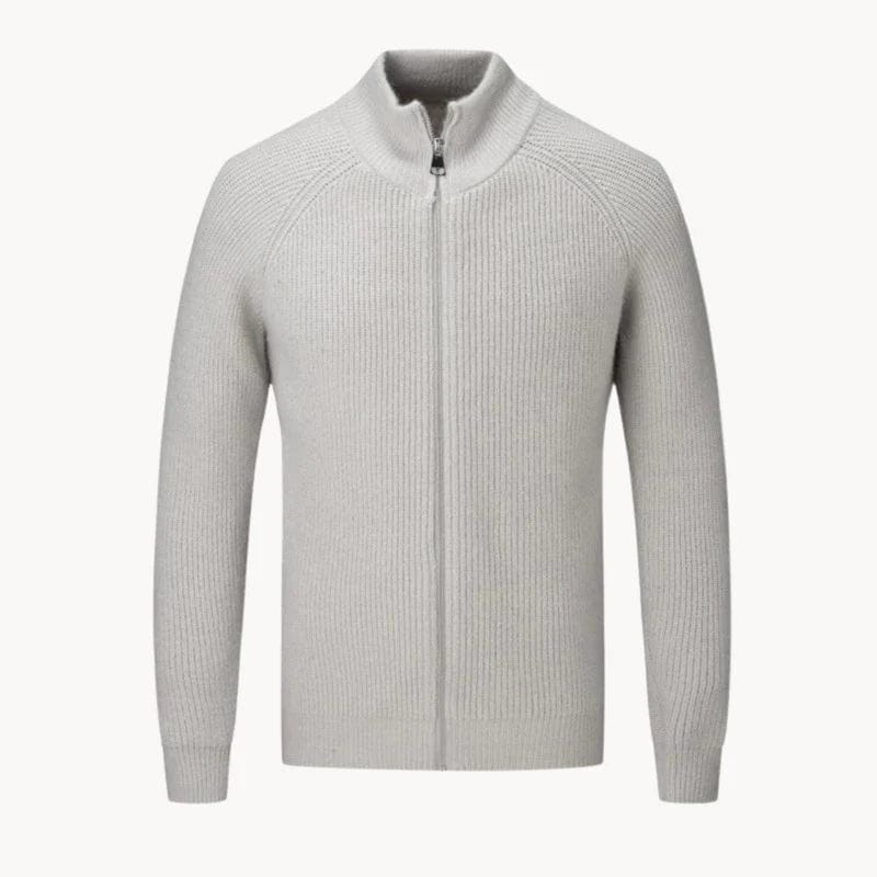 Eleganter Kaschmirpullover für Herren mit Reißverschluss, stilvoll und bequem.