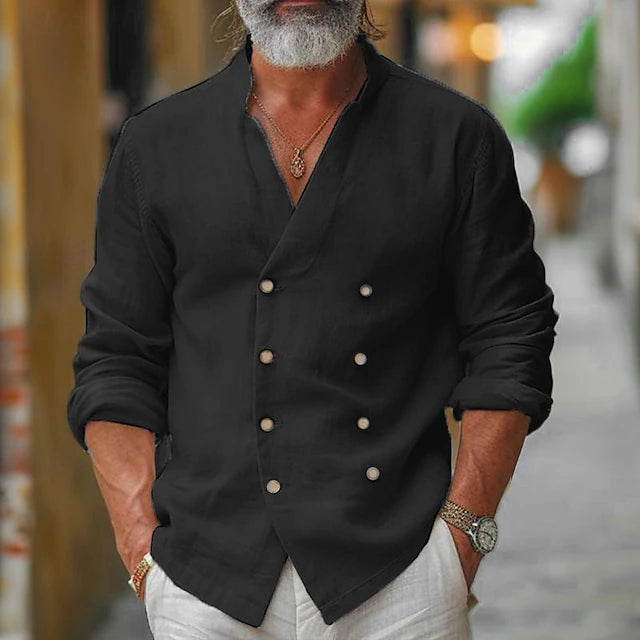 Zeitloses und atmungsaktives Leinenhemd Herren von Marco Marino™, ideal für Sommerkomfort und Stil.