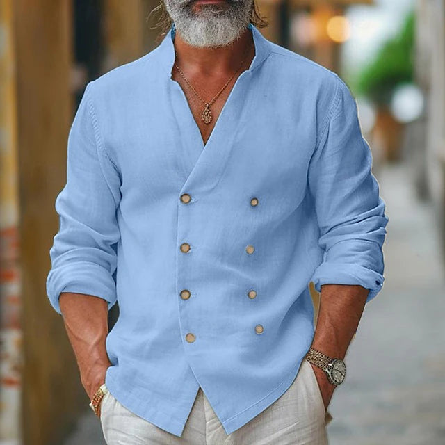 Zeitloses und atmungsaktives Leinenhemd Herren von Marco Marino™, ideal für Sommerkomfort und Stil.