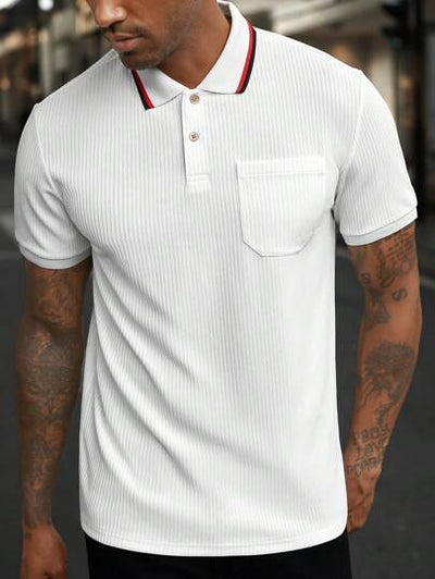 Old Money-inspiriertes Herren Streifen-Poloshirt, Premium-Komfort und Stil von Marco Marino™.
