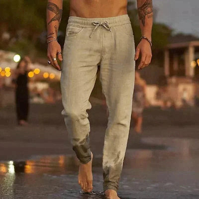 Marco Marino™ Lässige Leinenhose für Herren, perfekt für warmes Wetter mit atmungsaktivem Gewebe, bietet Komfort und stilvolle Vielseitigkeit für Freizeit- oder semi-formelle Anlässe.