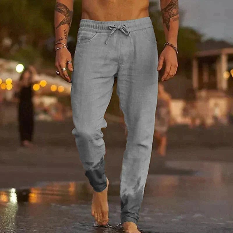 Marco Marino™ Lässige Leinenhose für Herren, perfekt für warmes Wetter mit atmungsaktivem Gewebe, bietet Komfort und stilvolle Vielseitigkeit für Freizeit- oder semi-formelle Anlässe.