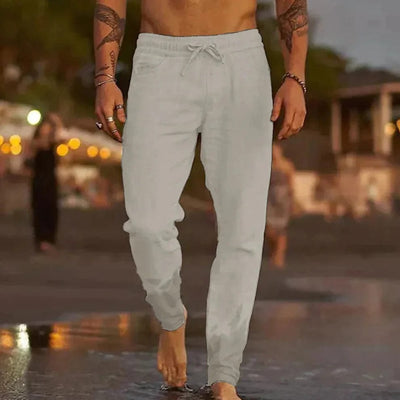 Marco Marino™ Lässige Leinenhose für Herren, perfekt für warmes Wetter mit atmungsaktivem Gewebe, bietet Komfort und stilvolle Vielseitigkeit für Freizeit- oder semi-formelle Anlässe.