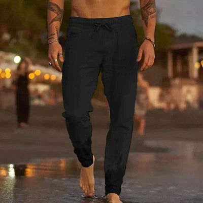 Marco Marino™ Lässige Leinenhose für Herren, perfekt für warmes Wetter mit atmungsaktivem Gewebe, bietet Komfort und stilvolle Vielseitigkeit für Freizeit- oder semi-formelle Anlässe.