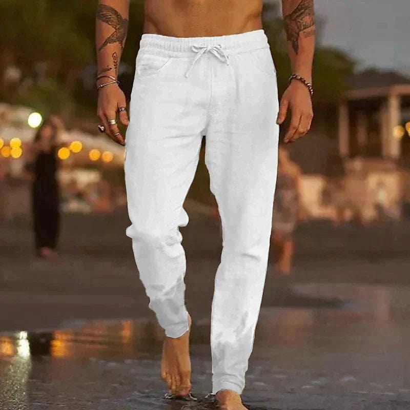 Marco Marino™ Lässige Leinenhose für Herren, perfekt für warmes Wetter mit atmungsaktivem Gewebe, bietet Komfort und stilvolle Vielseitigkeit für Freizeit- oder semi-formelle Anlässe.