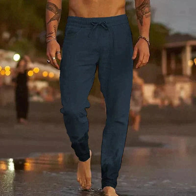 Marco Marino™ Lässige Leinenhose für Herren, perfekt für warmes Wetter mit atmungsaktivem Gewebe, bietet Komfort und stilvolle Vielseitigkeit für Freizeit- oder semi-formelle Anlässe.