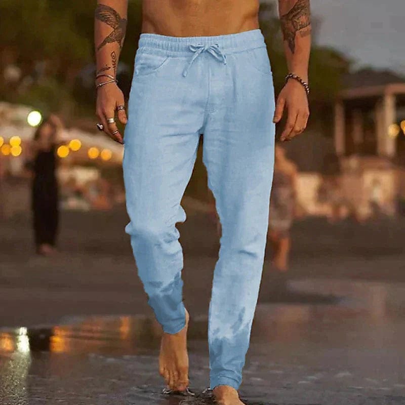 Marco Marino™ Lässige Leinenhose für Herren, perfekt für warmes Wetter mit atmungsaktivem Gewebe, bietet Komfort und stilvolle Vielseitigkeit für Freizeit- oder semi-formelle Anlässe.