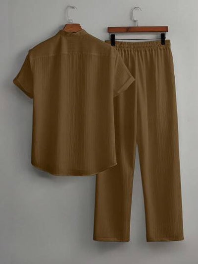 Zweiteiliges Herren-Outfit, Unifarben, atmungsaktiv und vielseitig, von Marco Marino™.