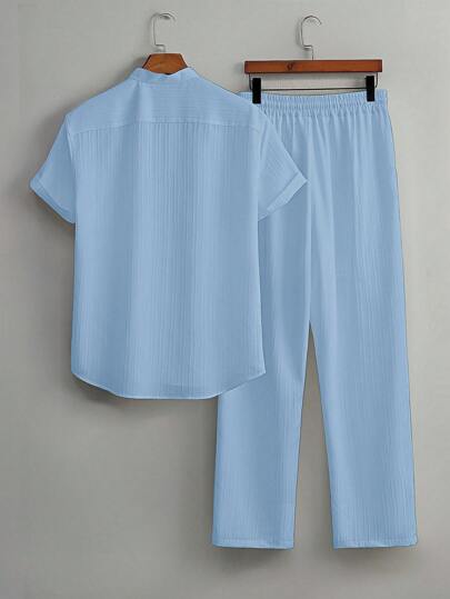 Zweiteiliges Herren-Outfit, Unifarben, atmungsaktiv und vielseitig, von Marco Marino™.