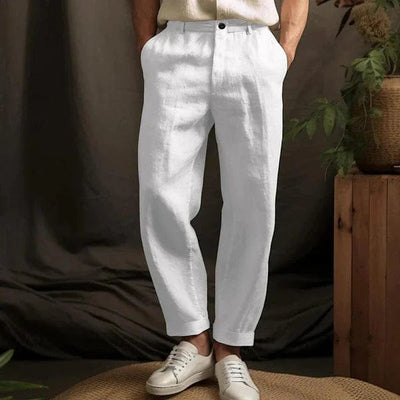 Marco Marino™ leichte Leinenhose für Herren, perfekt für Freizeit- und Halbformelle Outfits bei warmem Wetter.