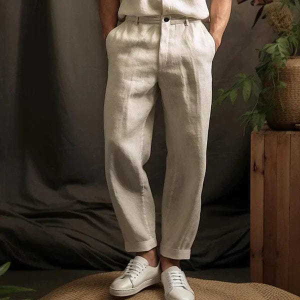 Marco Marino™ leichte Leinenhose für Herren, perfekt für Freizeit- und Halbformelle Outfits bei warmem Wetter.