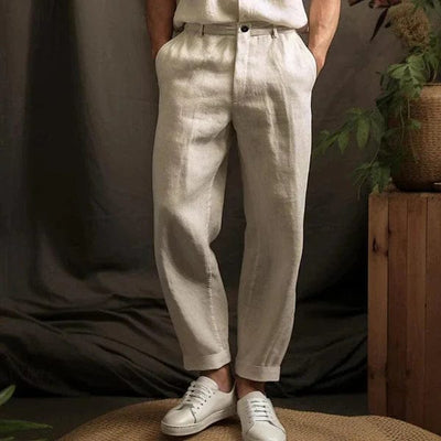 Marco Marino™ leichte Leinenhose für Herren, perfekt für Freizeit- und Halbformelle Outfits bei warmem Wetter.