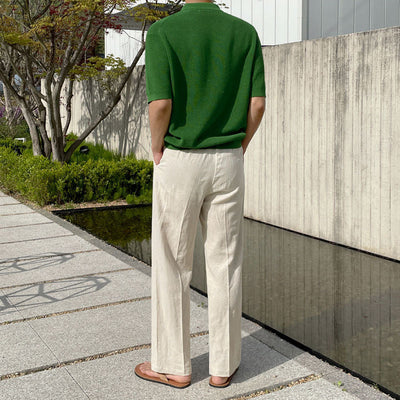 Leichte und atmungsaktive Leinenhosen von Marco Marino™, ideal für vielseitige Outfits.