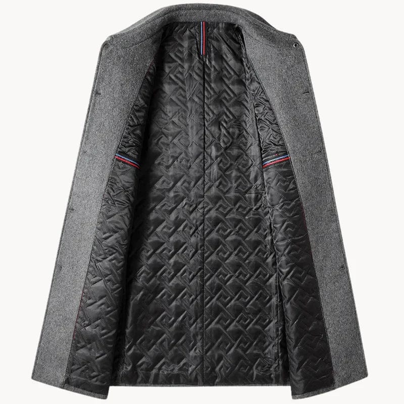 Luxuriöser Herrenmantel aus Wollmischung für Stil und Komfort.