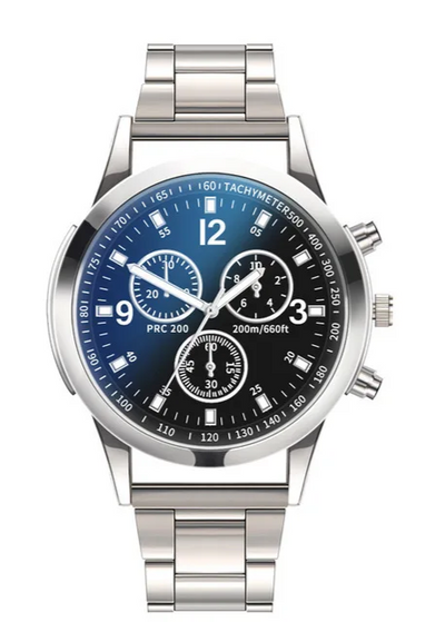 Herren Luxus Edelstahl Quarzuhr, stilvolle Business Freizeit Armbanduhr.