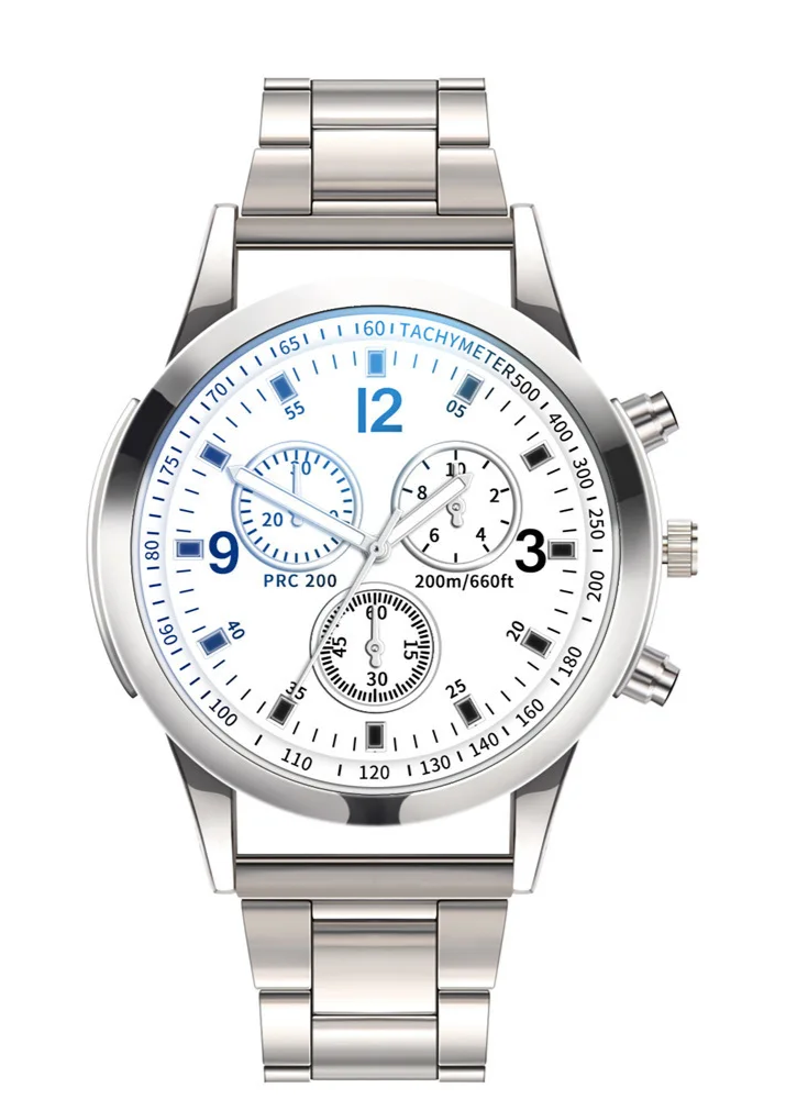 Herren Luxus Edelstahl Quarzuhr, stilvolle Business Freizeit Armbanduhr.