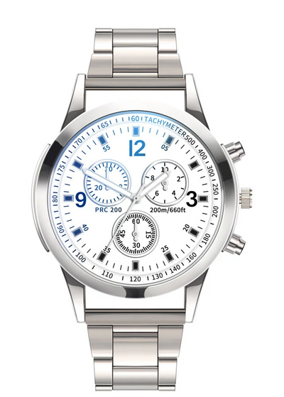 Herren Luxus Edelstahl Quarzuhr, stilvolle Business Freizeit Armbanduhr.