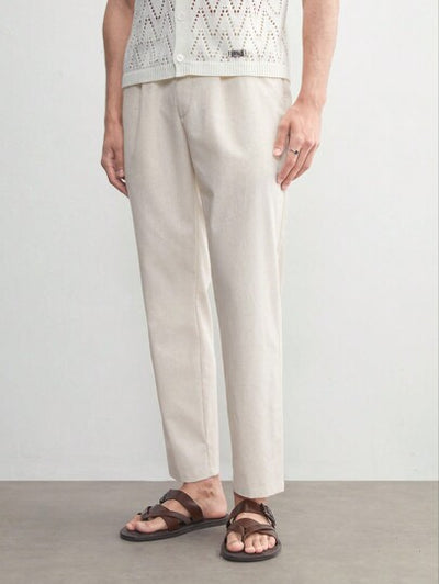 Herren Old Money Leinen Anzughose, hochwertiges Tapered-Design von Marco Marino™.