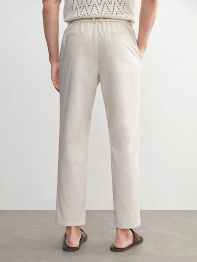 Herren Old Money Leinen Anzughose, hochwertiges Tapered-Design von Marco Marino™.