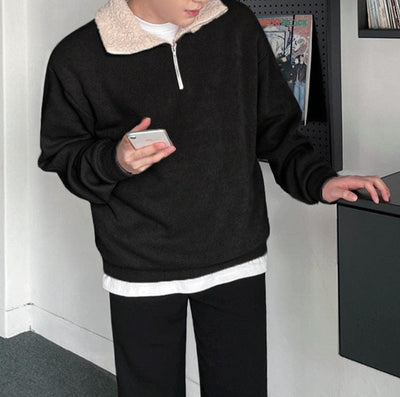 Stylisches-Halb-Zip-Sweatshirt-Für-Alltag-Marco Marino
