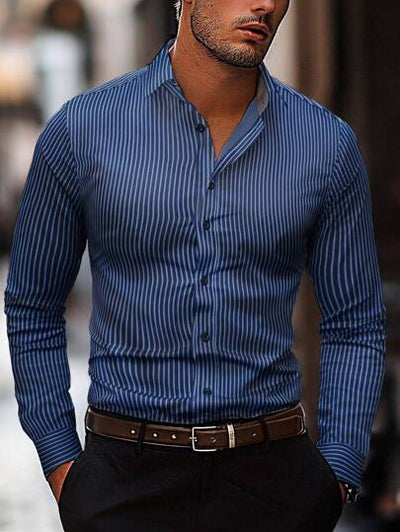Old Money Herren Premium Streifenhemd, klassischer und moderner Stil von Marco Marino™.