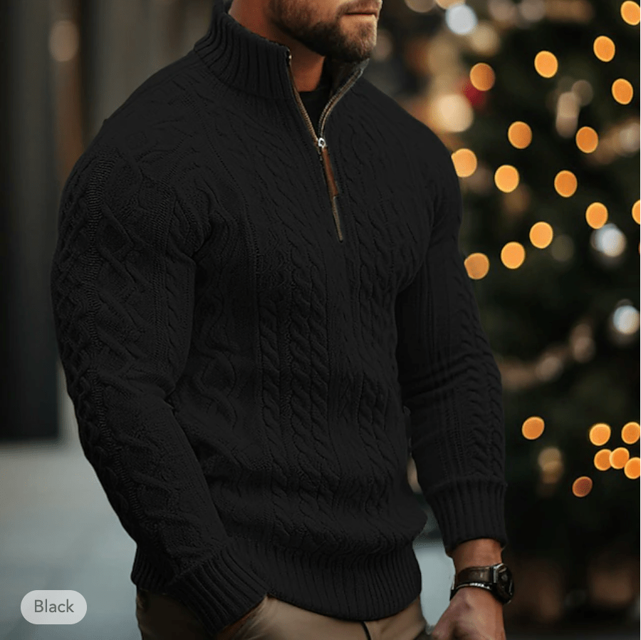 Marco Marino™ Herren Pullover, Quarter-Zip, stilvolles Design, Premium Komfort.