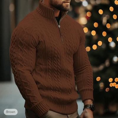 Marco Marino™ Herren Pullover, Quarter-Zip, stilvolles Design, Premium Komfort.