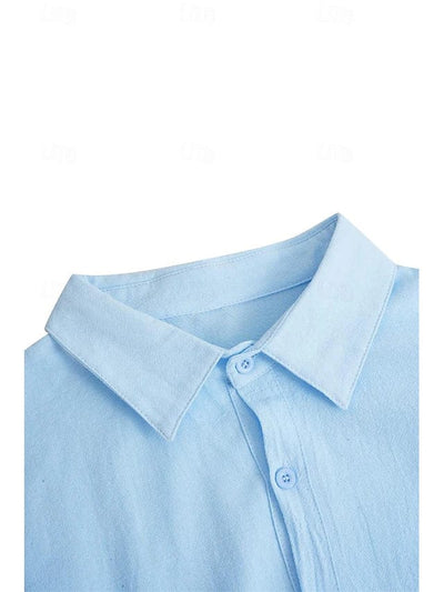Elegantes und atmungsaktives Leinenhemd Herren von Marco Marino™, perfekt für jeden Sommeranlass.
