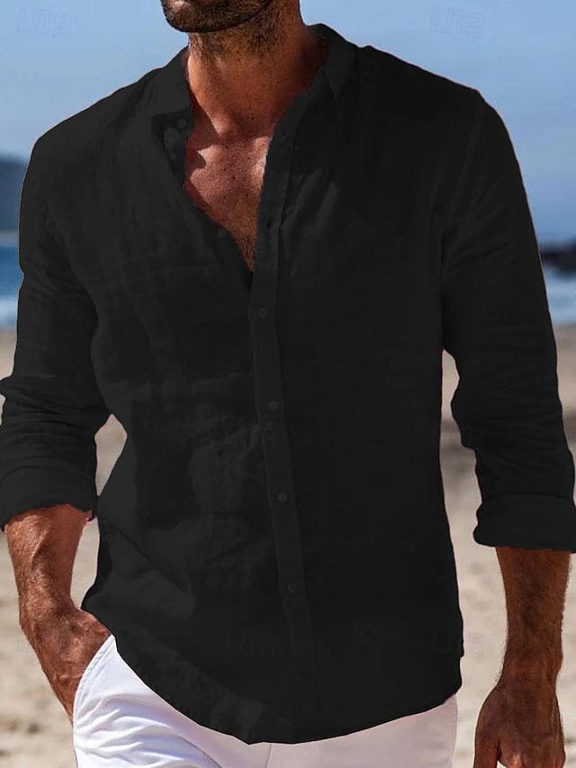 Elegantes und atmungsaktives Leinenhemd Herren von Marco Marino™, perfekt für jeden Sommeranlass.