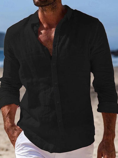 Elegantes und atmungsaktives Leinenhemd Herren von Marco Marino™, perfekt für jeden Sommeranlass.
