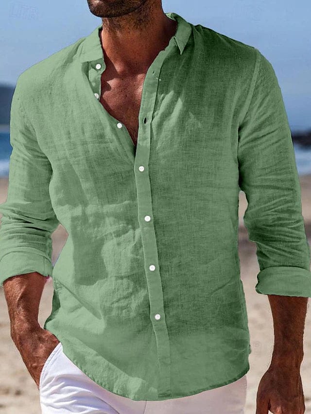 Elegantes und atmungsaktives Leinenhemd Herren von Marco Marino™, perfekt für jeden Sommeranlass.
