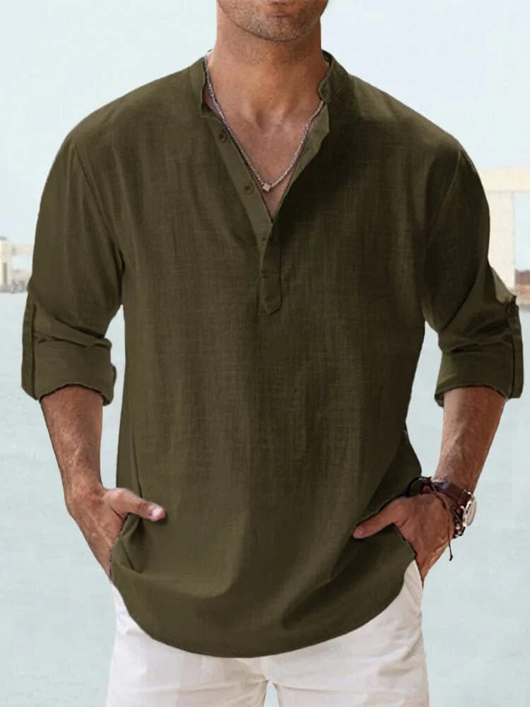Leinenhemd Herren für Freizeit- und semi-formellen Stil - Marco Marino™