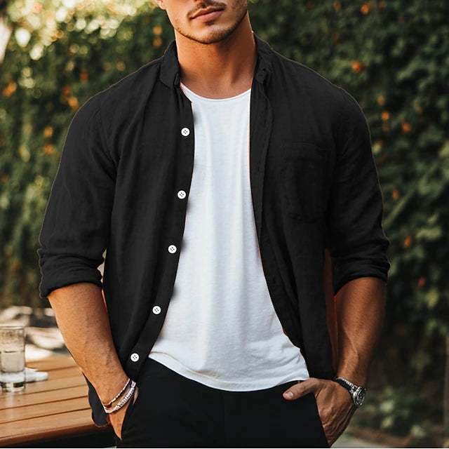 Stylisches Leinenhemd Herren, leicht und atmungsaktiv, Premium-Leinenhemd von Marco Marino™.