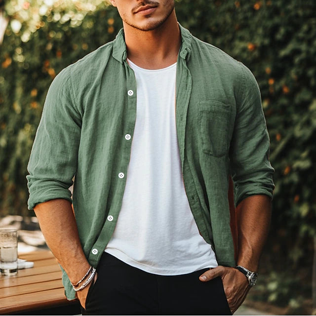 Stylisches Leinenhemd Herren, leicht und atmungsaktiv, Premium-Leinenhemd von Marco Marino™.