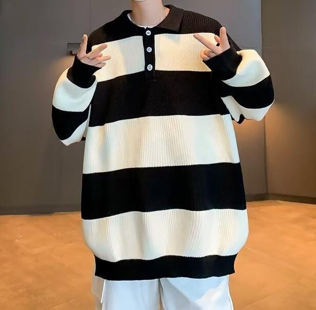 langlebiger-strick-polo-pullover-für-freizeit-look