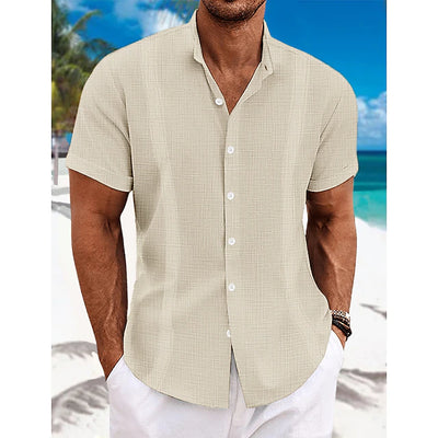Stylische Herrenhemden Kurzarm Leinen von Marco Marino™ für ultimativen Komfort bei jedem Wetter.