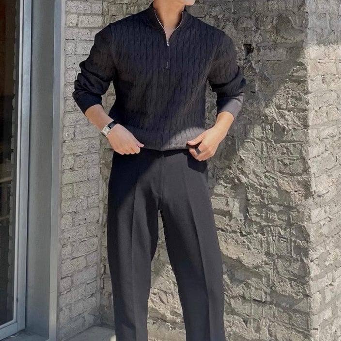 Marco Marino™ Zopfstrickpullover mit Reißverschluss - Stilvoll und Bequem