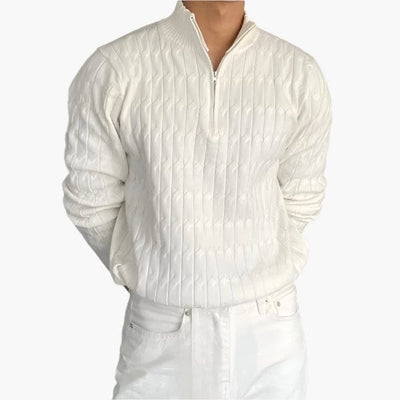 Marco Marino™ Zopfstrickpullover mit Reißverschluss - Stilvoll und Bequem