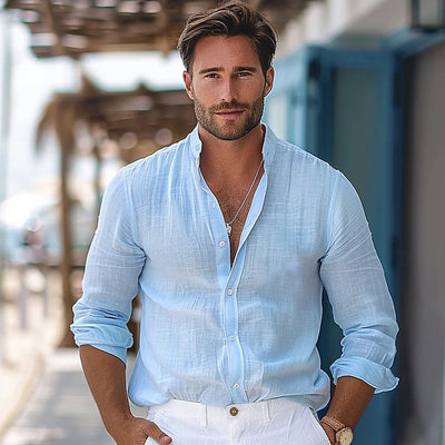 Bequemes Leinenhemd Herren von Marco Marino™ – leicht und atmungsaktiv für den Sommer.
