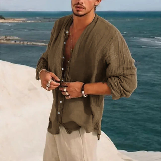 Leinenhemd Herren von Marco Marino™ – stilvolles und atmungsaktives Sommerhemd für legere Anlässe.